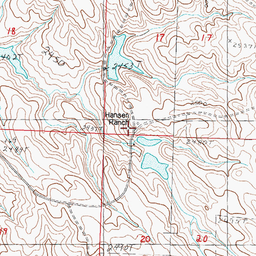 Topographic Map of Hansen Ranch, SD