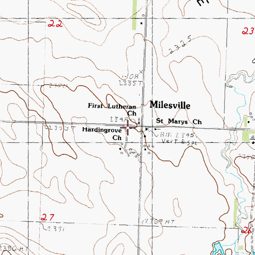 Topographic Map of Hardingrove Church, SD