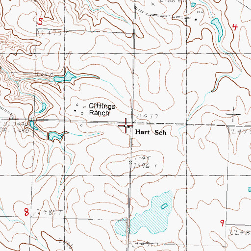 Topographic Map of Hart School, SD