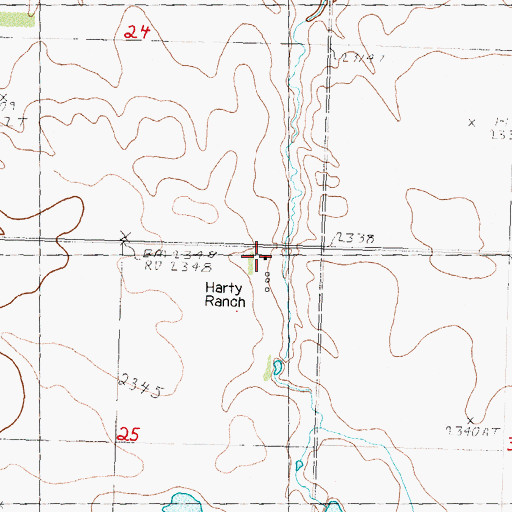 Topographic Map of Harty Ranch, SD