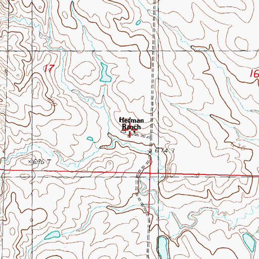 Topographic Map of Hedman Ranch, SD