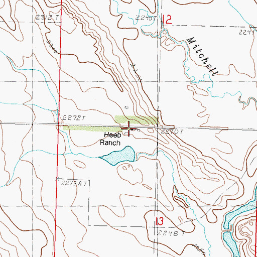 Topographic Map of Heeb Ranch, SD
