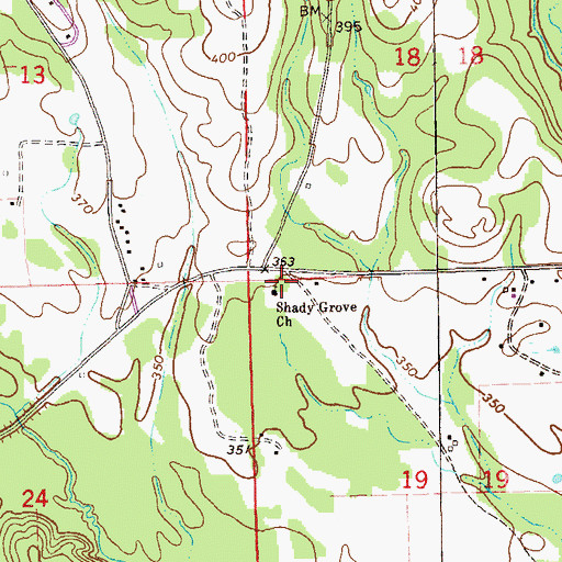 Topographic Map of Shady Grove Church, AL