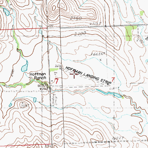 Topographic Map of Hoffman Landing Strip (historical), SD
