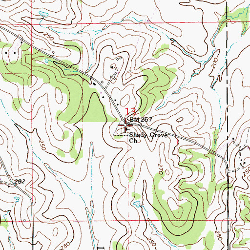 Topographic Map of Shady Grove Church, AL