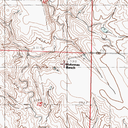 Topographic Map of Hohrman Ranch, SD