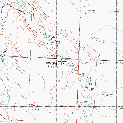 Topographic Map of Hopkins Ranch, SD
