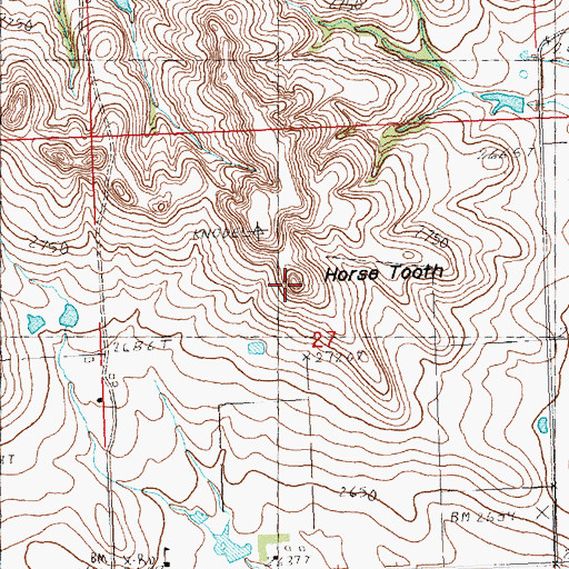 Topographic Map of Horse Tooth, SD