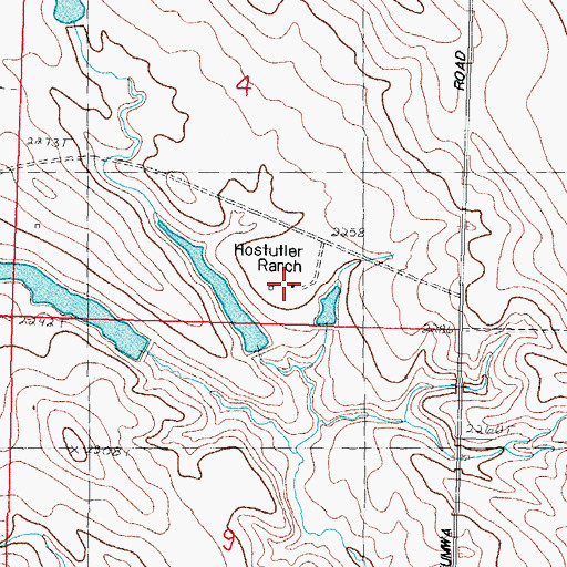 Topographic Map of Hostutler Ranch, SD