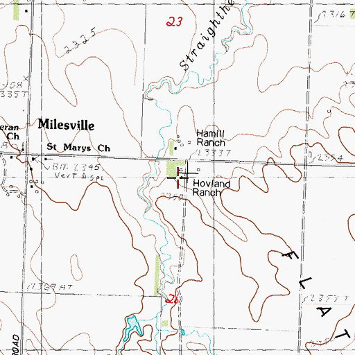 Topographic Map of Hovland Ranch, SD
