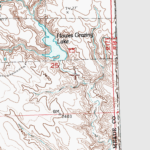 Topographic Map of Howes Grazing Lake, SD