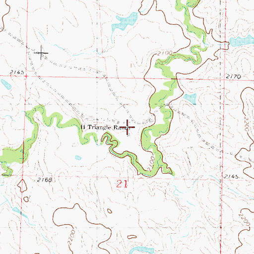 Topographic Map of H Triangle Ranch, SD