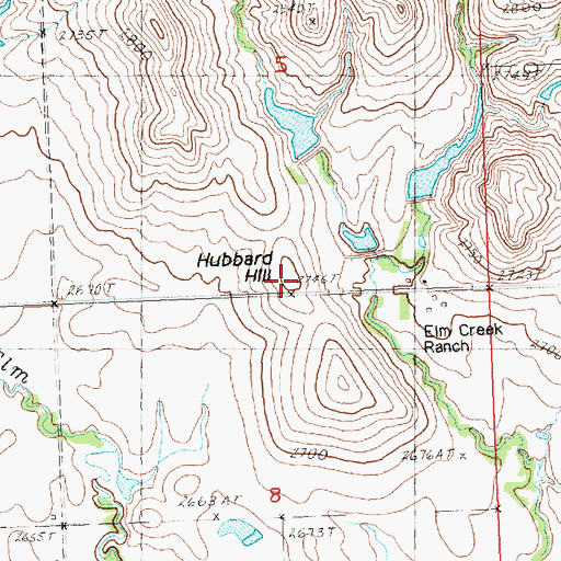 Topographic Map of Hubbard Hill, SD