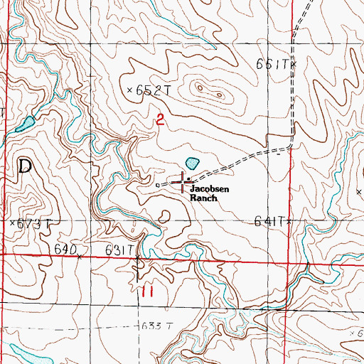 Topographic Map of Jacobsen Ranch, SD