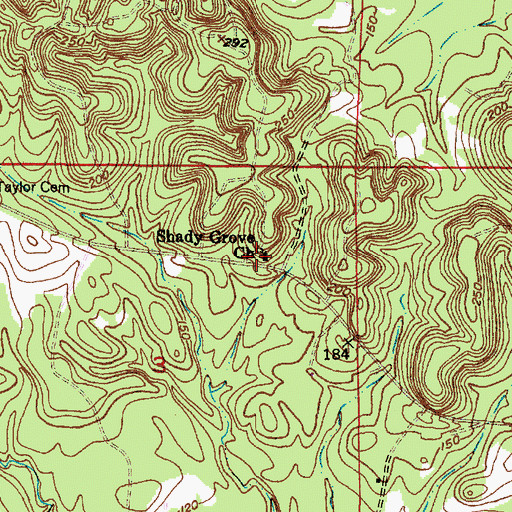 Topographic Map of Shady Grove Church, AL