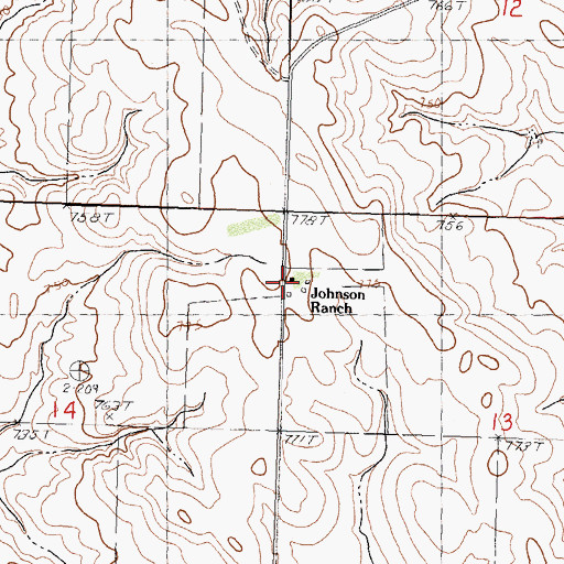 Topographic Map of Johnson Ranch, SD