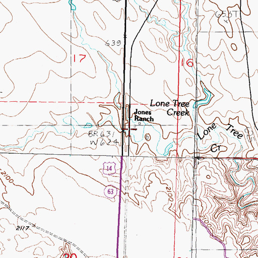 Topographic Map of Jones Ranch, SD