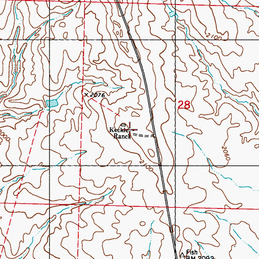 Topographic Map of Keckler Ranch, SD
