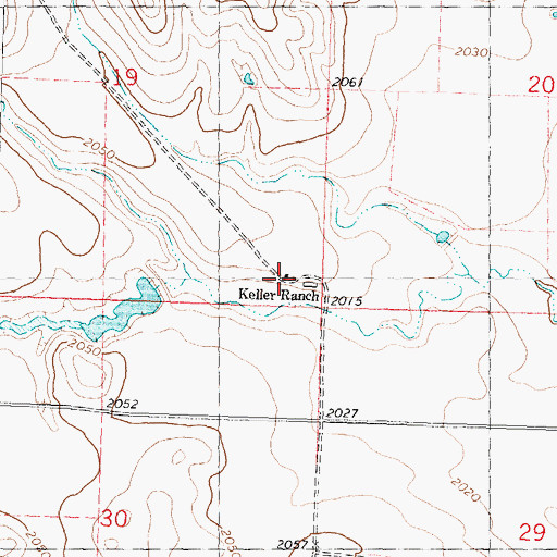 Topographic Map of Keller Ranch, SD