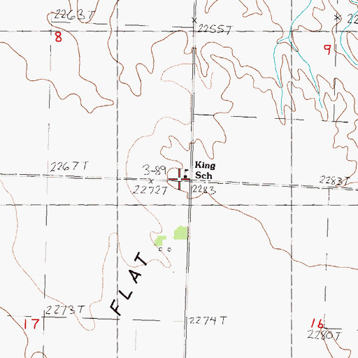 Topographic Map of King School, SD