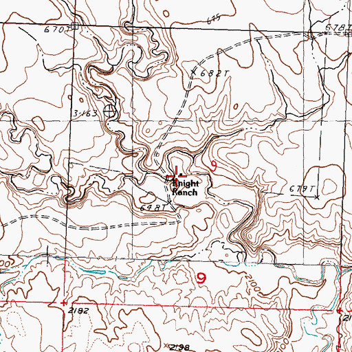 Topographic Map of Knight Ranch, SD
