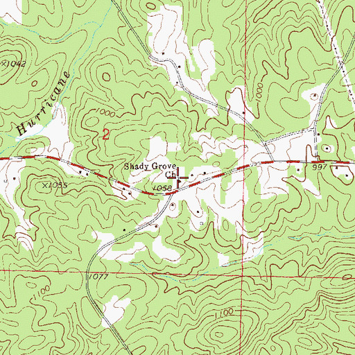 Topographic Map of Shady Grove Church, AL