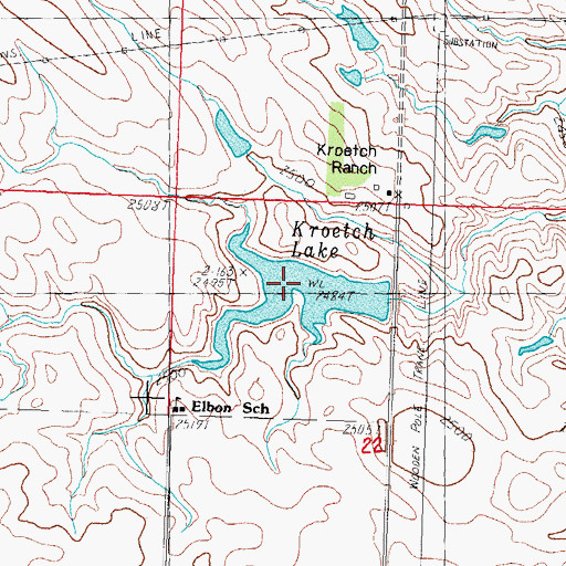 Topographic Map of Kroetch Lake, SD