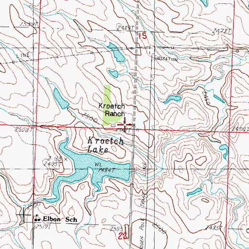 Topographic Map of Kroetch Ranch, SD
