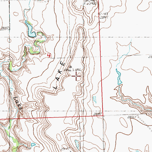 Topographic Map of Lake Hill, SD
