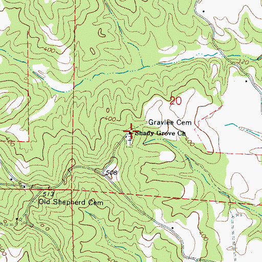 Topographic Map of Shady Grove Church, AL