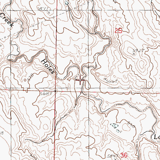 Topographic Map of Lance Creek Holes, SD