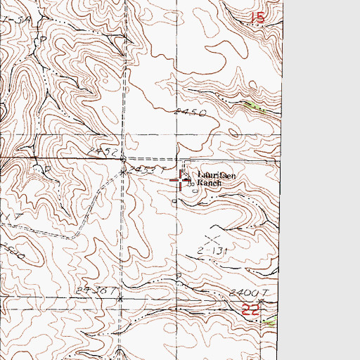 Topographic Map of Lauritsen Ranch, SD