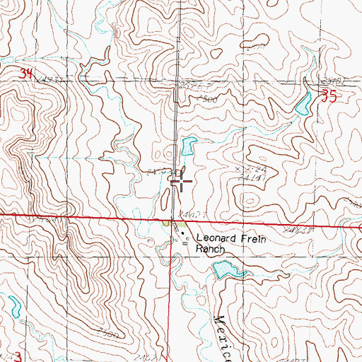 Topographic Map of Leonard Frein Ranch, SD