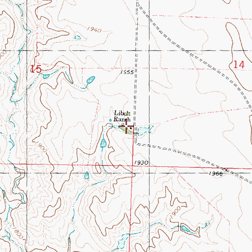Topographic Map of Libolt Ranch, SD