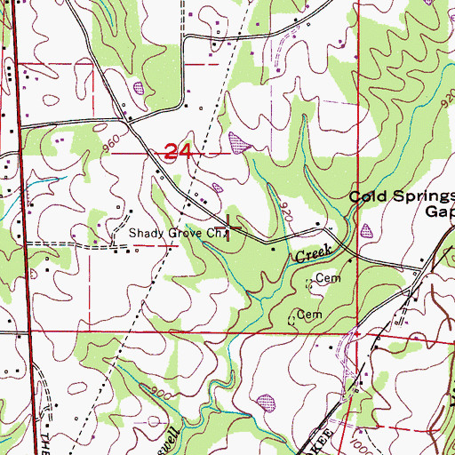 Topographic Map of Shady Grove Church, AL