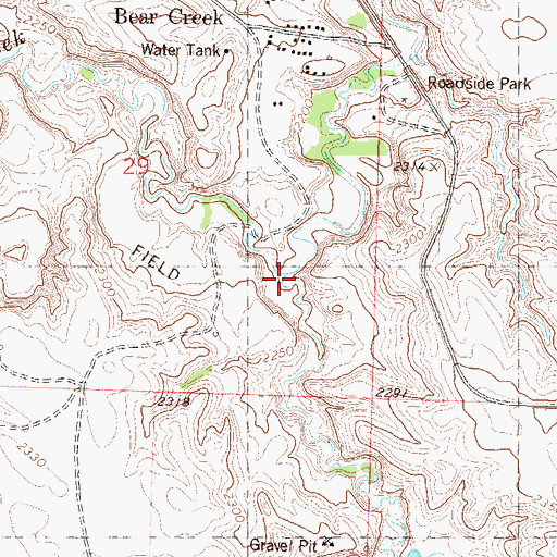 Topographic Map of Little Bear Creek, SD