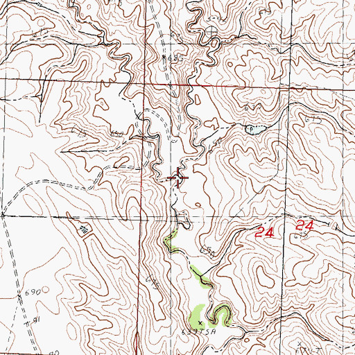 Topographic Map of Little Mud Creek, SD