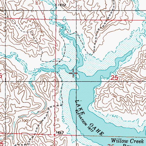 Topographic Map of Little Willow Creek, SD