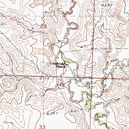 Topographic Map of Longbrake Ranch, SD