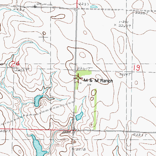Topographic Map of M and M Ranch, SD