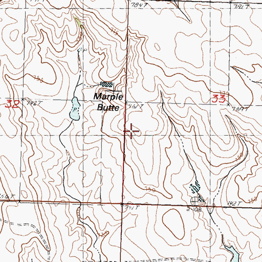 Topographic Map of Marple Butte, SD