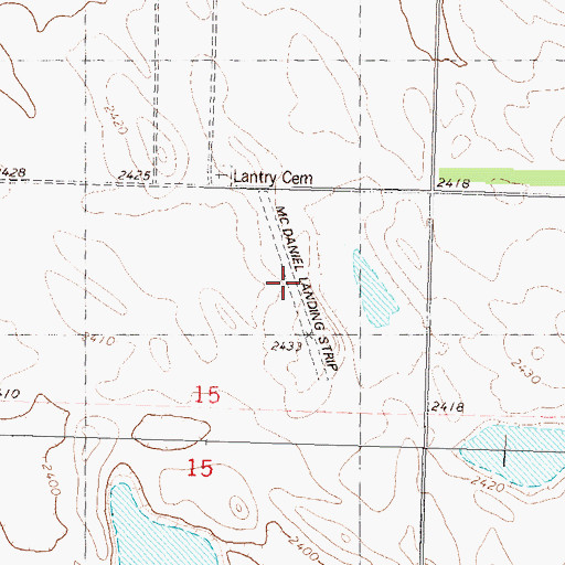 Topographic Map of McDaniel Landing Strip (historical), SD