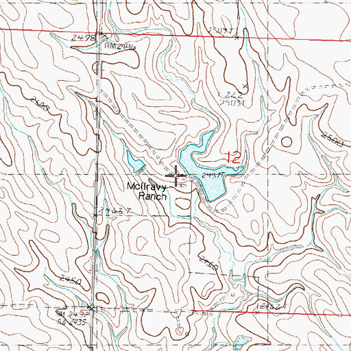 Topographic Map of McIlravy Ranch, SD