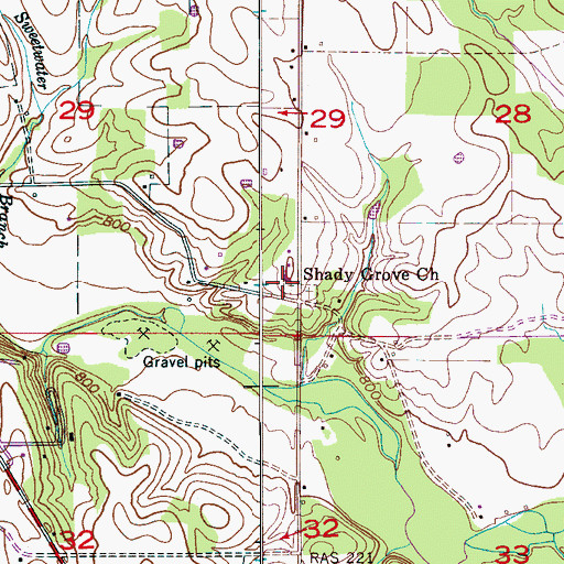 Topographic Map of Shady Grove Church, AL