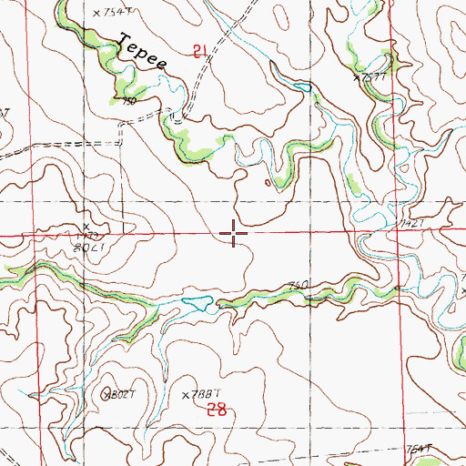 Topographic Map of Middle Fork Creek, SD