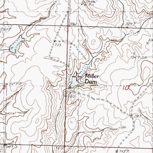 Topographic Map of Miller Dam, SD