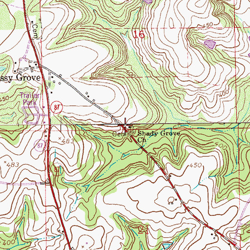 Topographic Map of Shady Grove Church, AL