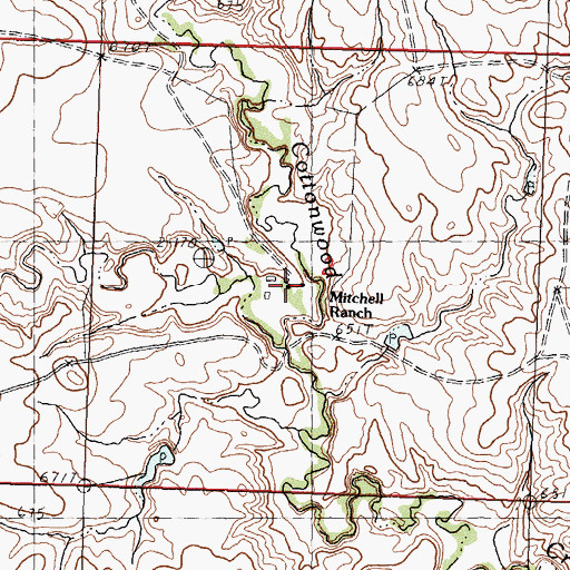 Topographic Map of Mitchell Ranch, SD