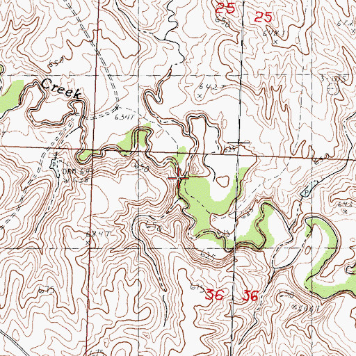Topographic Map of Mud Creek, SD