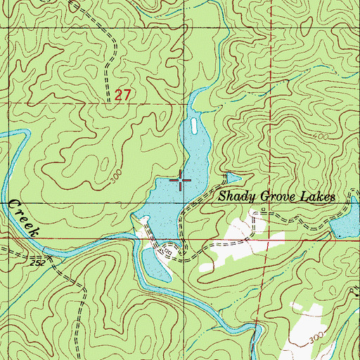 Topographic Map of Shady Grove Lakes, AL